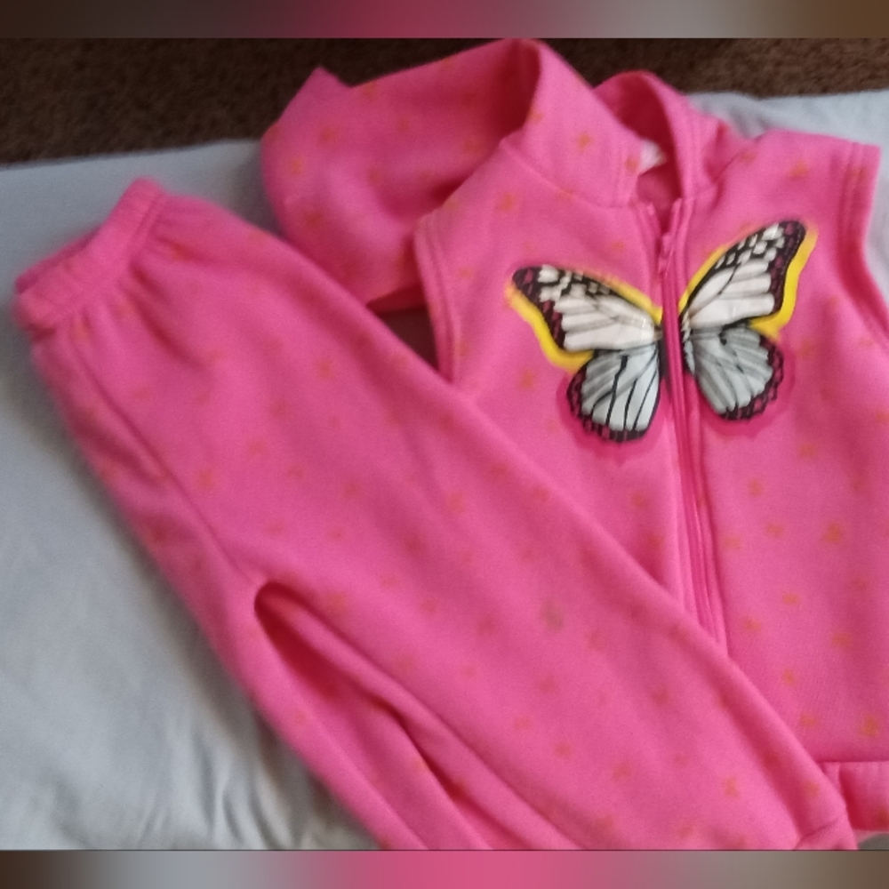 Girls size 4t sweat pants with matching zippered sleeveless top